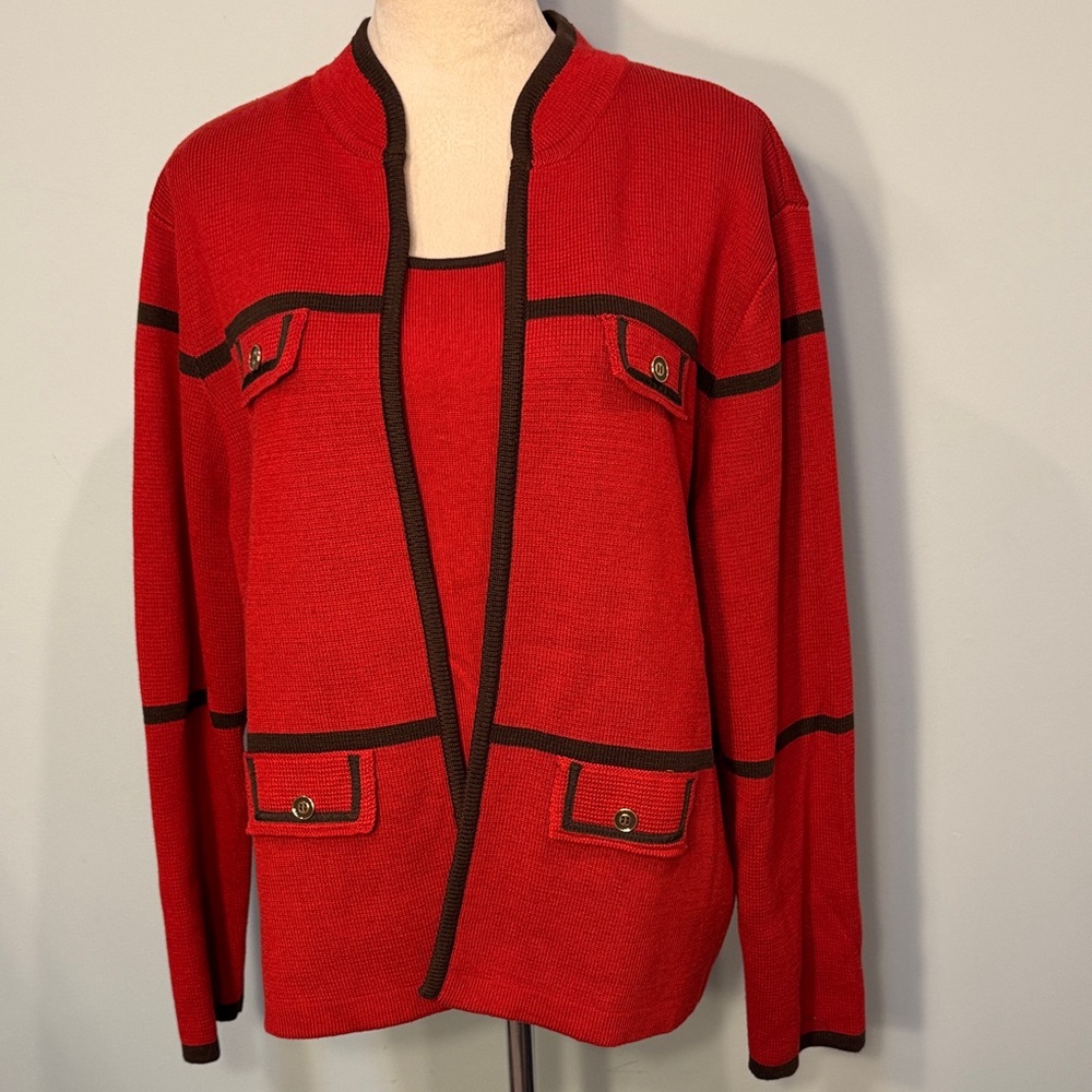 Vintage N Touch 2 piece knit tank and sweater Size L/XL